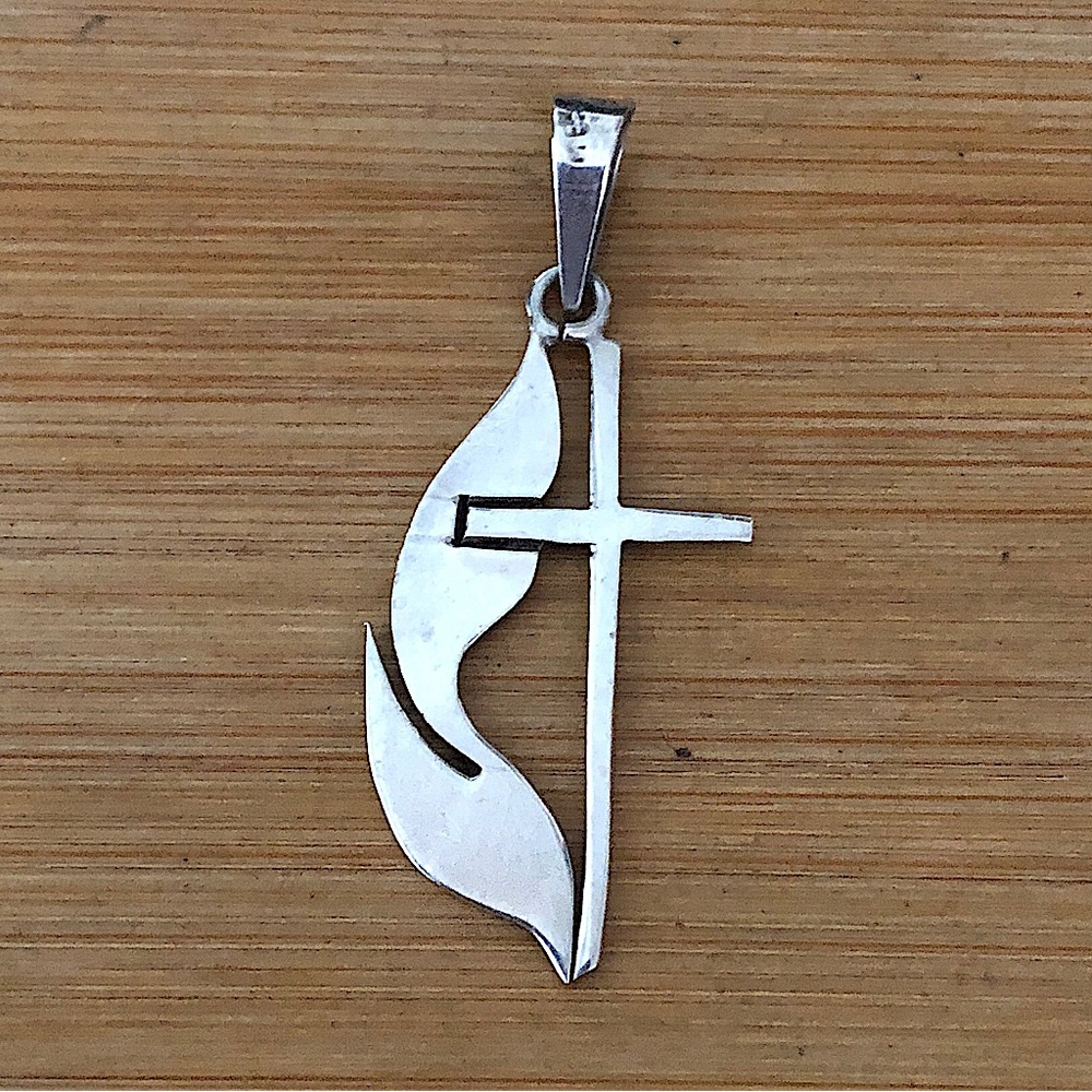 $43  Vintage Methodist Cross  Sterling Silver  Marked 925 MEXICO